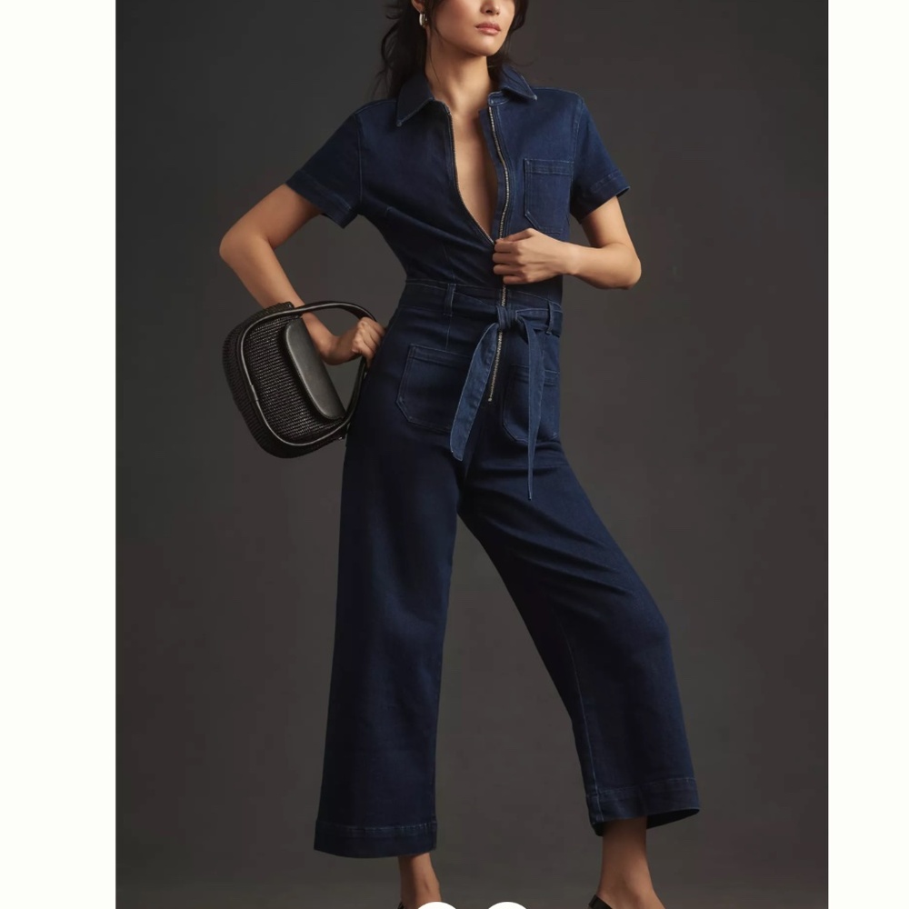 Maeve Blue Denim Jumpsuit